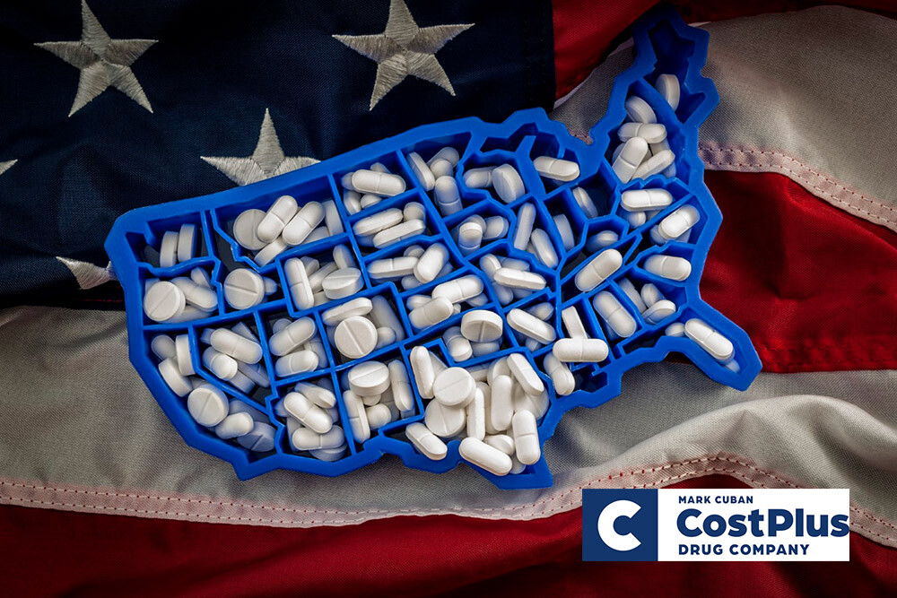 Medicines inside a map of the USA